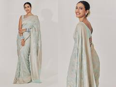 Niharika Konidela: చీరలో నిహారిక- చిరు నవ్వుతో ఫోటోలకు పోజులు