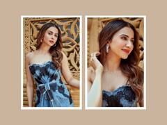 Rakul Preet Singh Poses In An Off-Shoulder Denim Dress. Take A Look