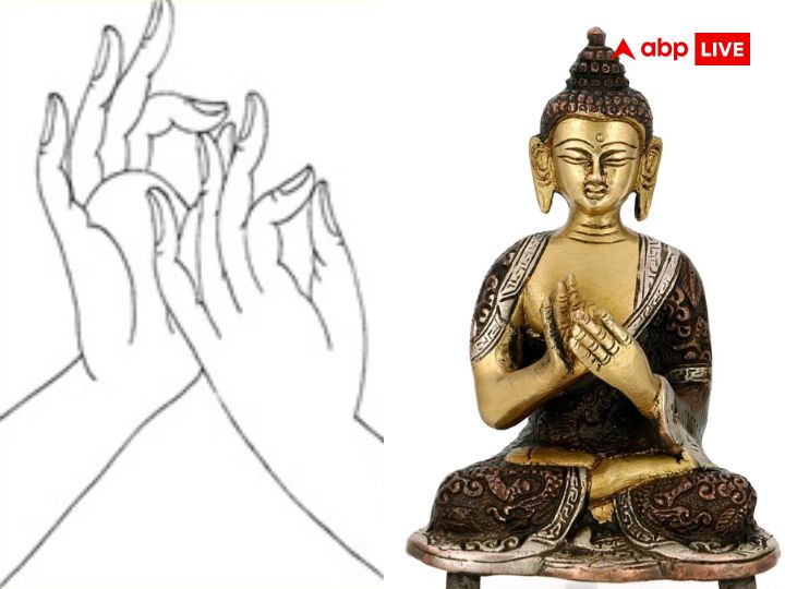 The Buddha Statue in Abhaya Mudra Hand Pose, Symbolizing Safety Stock Image  - Image of dagaba, building: 115161279