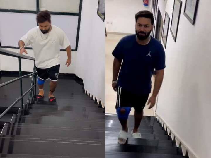 Rishabh Pant has started walking well shared on Instagram health update Rishabh Pant Health: ऋषभ पंत ने चढ़ी बिना किसी सहारे सीढ़िया, गर्लफ्रेंड के अलावा फैंस ने भी दिए शानदार रिएक्शन, देखिए वीडियो