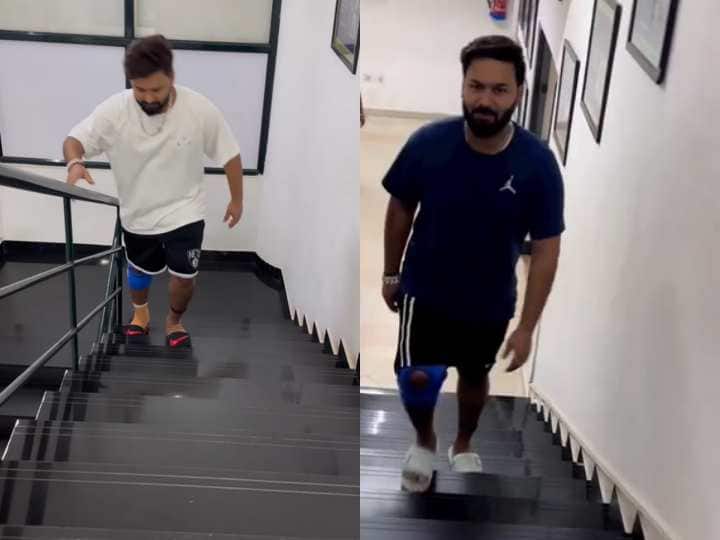 Rishabh Pant climbed the stairs without any support, fans also gave a great reaction, watch the video