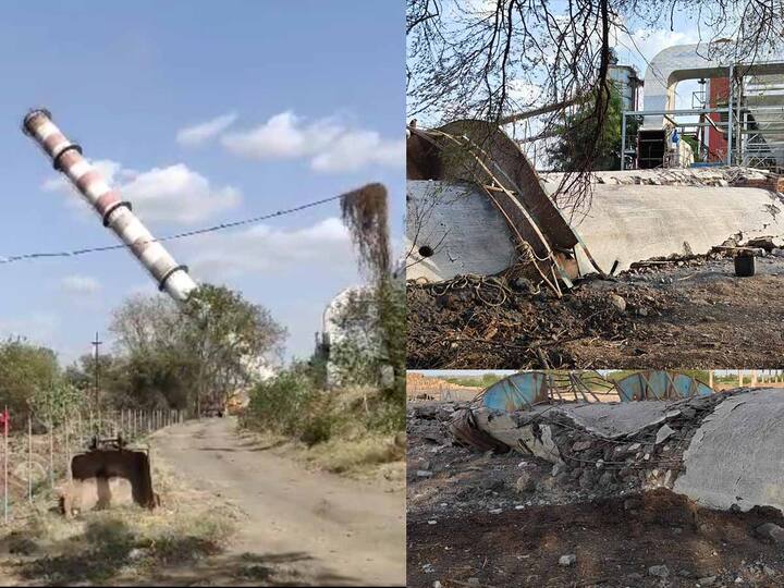 Solapur Chimney Demolish: नागरी विमानसेवा सुरू करण्यासाठी अडथळा ठरत असलेली सिद्धेश्वर सहकारी साखर कारखान्याची चिमणी अखेर पाडण्यात आली.