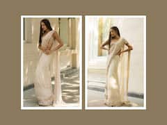 Lisa Haydon Poses In Gorgeous Sarees At Her Sister's Wedding