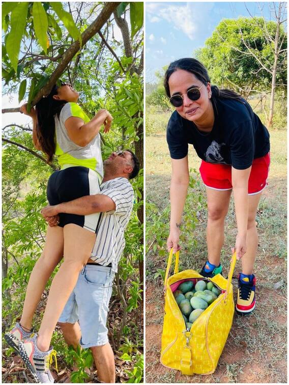 మామిడి తోటలో అనసూయ ఆటలు - భర్త అలా ఎత్తుకుంటే...