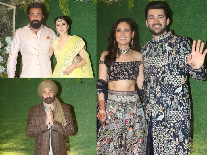 Sunny Deol, Bobby Deol, Abhay Deol and others attended Karan Deol and Drisha Acharya's sangeet night celebration.