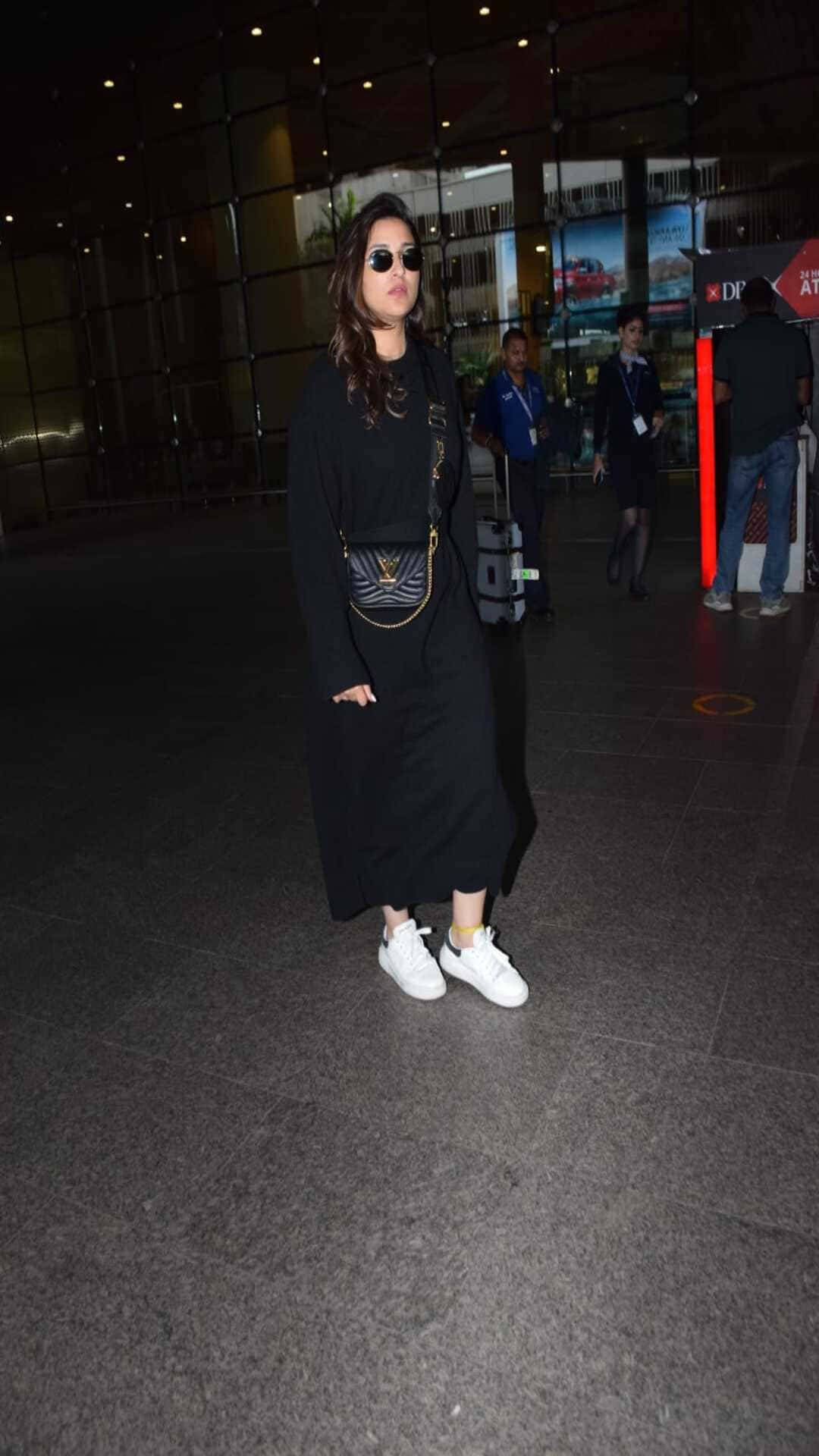 Parineeti Chopra Dazzles In A Black Dress At Airport, Styles It With A LV  Bag Worth Rs. 2.23 Lakhs