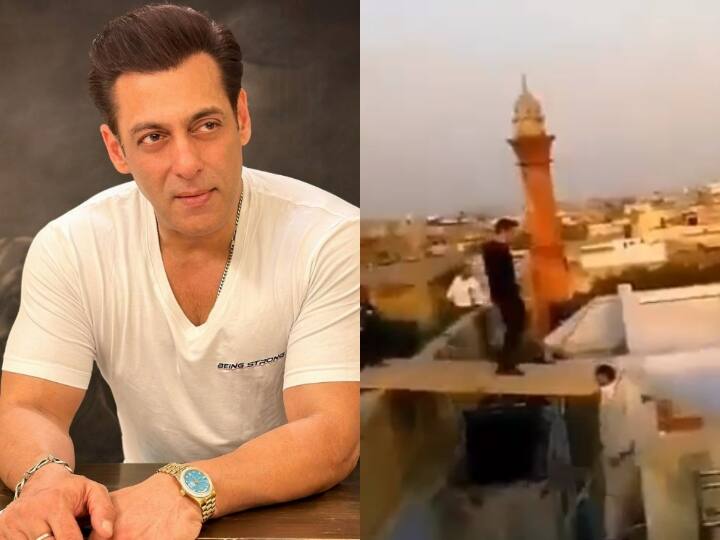 Tiger 3 viral video from set salman khan on rooftop with team film to be release on Diwali Watch: 'टाइगर 3' के सेट से  Salman Khan का वीडियो हुआ लीक, छत पर स्टंट सीन करते 'भाईजान' को देख खुश हुए फैंस