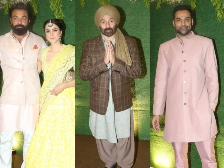 Karan-Drisha Sangeet Pics: सनी देओल के बेटे करण दो दिन बाद यान 18 जून को अपनी गर्लफ्रेंड द्रिशा आचार्या के साथ शादी करने जा रहे हैं. हल्दी-मेहंदी के बाद अब उनके संगीत सेरेमनी की तस्वीरें सामने आई हैं.