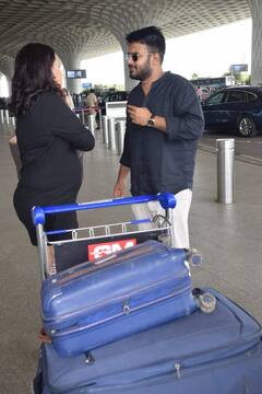 Swara Bhaskar ने एयरपोर्ट पर ब्लैक मिनी ड्रेस में फ्लॉन्ट किया बेबी बंप, पति फहद अहमद को किस करके हुईं विदा