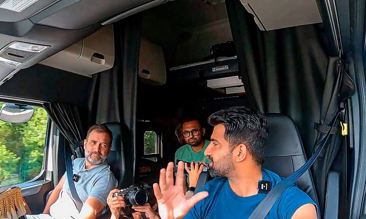 कांग्रेस नेता राहुल गांधी ने मंगलवार (13 जून) को अपने अमेरिका दौरे के दौरान ट्रक में सफर किया. इस दौरान राहुल ने ट्रक ड्राइवर से कई सवाल पूछे.