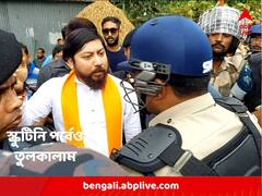 স্ক্রুটিনি-পর্ব ঘিরে দিনহাটায় তুলকালাম, নিশীথ প্রামাণিকের গাড়ি লক্ষ্য করে তির ছোড়ার অভিযোগ !