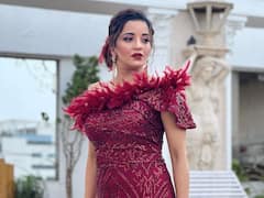 Monalisa Looks Dapper A Red Off Shoulder Dress. See Pics