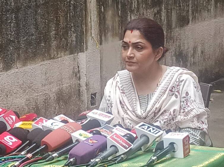 No one has the right to talk down to a woman; Do not sneeze on Khushboo Khushboo: உரிமை கொடுத்தது யார்? திமுக நிர்வாகி பேச்சுக்கு குஷ்பு கண்டனம்..!