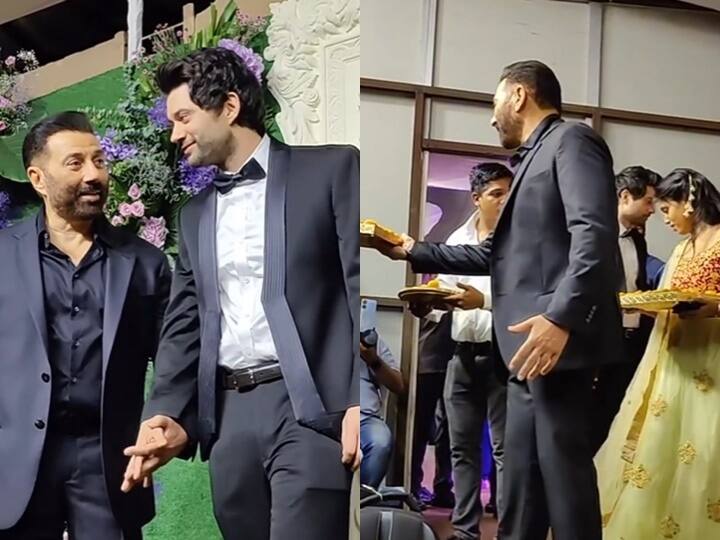 बेटे Karan Deol की शादी करके सातवें आसमान पर हैं Sunny Deol, रिसेप्शन में अपने हाथों से बांटी मिठाई