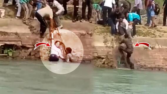 Indian Army Soldier Saves Drowning Girl | ప్రాణాలకు తెగించి ఓ యువతిని రక్షించిన ఆర్మీ జవాన్ | ABP Desam