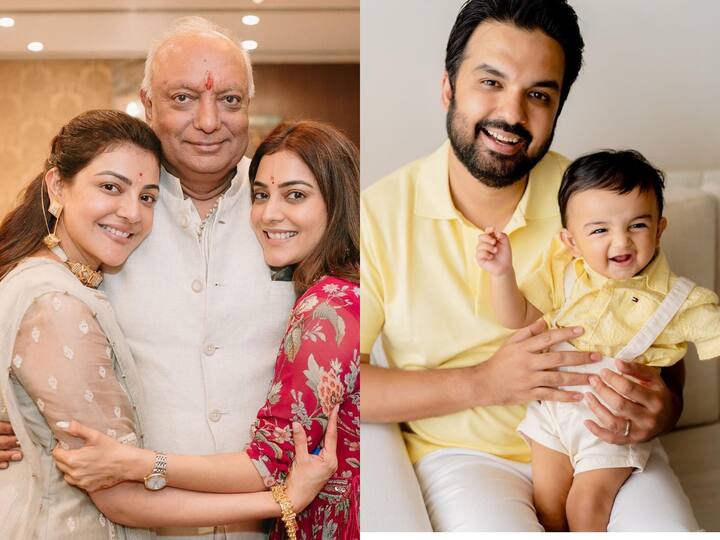 காஜல் அகர்வால் - நடிகை காஜல் அகர்வால், தனது தந்தை மற்றும் தனது கணவரின் புகைப்படங்களை பகிர்ந்து தந்தையர் தின வாழ்த்தை தெரிவித்துள்ளார்.