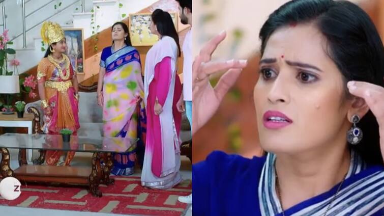 Suman gets blind after seeing goddess in todays Trinayani June 19th serial episode Trinayani June 19th: నగలు చూసి చూపు పోగొట్టుకున్న సుమన- తల్లి, కొడుకుకు షాకిచ్చిన విశాలాక్షి?