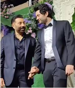 Karan Deol Wedding Reception: ਕਰਨ ਦਿਓਲ ਦੀ ਰਿਸੈਪਸ਼ਨ ਪਾਰਟੀ 'ਤੇ ਖੁਸ਼ੀ ਨਾਲ ਗਦਗਦ ਹੋਏ ਸੰਨੀ ਦਿਓਲ, ਪਾਪਰਾਜ਼ੀ ਨੂੰ ਵੰਡੀ ਮਠਿਆਈ