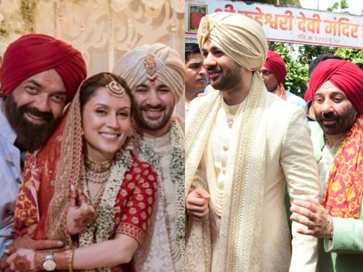 Sunny Deol and Bobby Deol welcome Drisha Acharya in Family said her beautiful daughter Karan Deol Wedding: सनी और बॉबी देओल ने किया बहू दृशा का फैमिली में वेलकम, शादी की फोटोज शेयर कर लिखा- 'आज मुझे बेटी मिल गई'