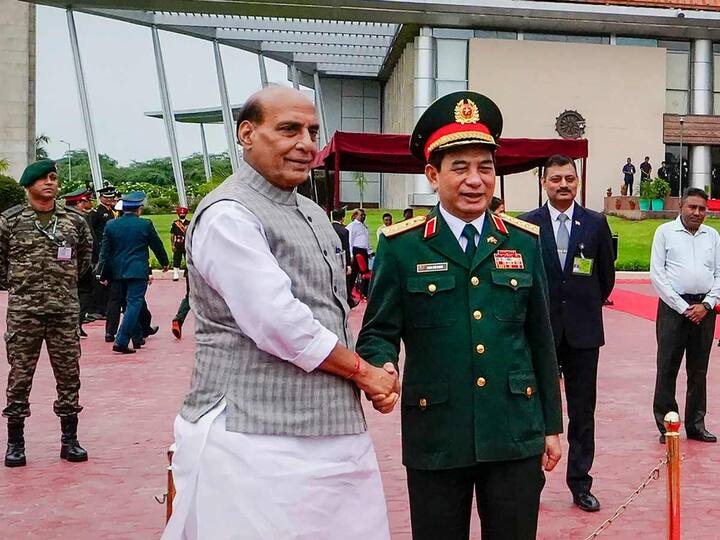 Defence Minister Rajnath Singh on Monday held talks with his Vietnamese counterpart General Phan Van Giang, who is on a two-day visit to India. The two exchanged views and perspectives on regional and global issues of mutual interest. (Source: PTI)