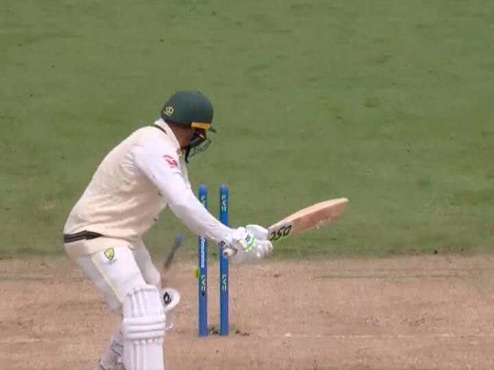 Ashes 2023 1st test England bowler Ollie Robinson bowled Australian batsman Usman Khawaja Off stump fell away watch video ENG vs AUS: ओली रॉबिन्सन का शिकार बने उस्मान ख्वाजा, देखें कैसे दूर जाकर गिरा ऑफ स्टंप, VIDEO वायरल