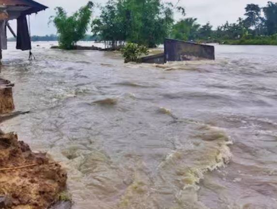 आसाममधील अनेक भागात मुसळधार पावसामुळे पूरस्थिती निर्माण झाली आहे. याचा मोठा फटका तेथील नागरिकांना बसला आहे.