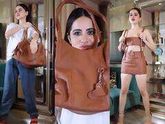 उर्फी जावेद ने ब्राउन पर्स से बनाई शानदार मिनी स्कर्ट ड्रेस और टॉप, फिर जेब से निकाला 500 का नोट! देखते रह गए फैंस