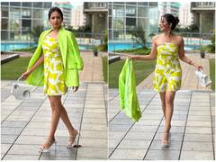 Sargun Mehta Looks Chic And Classy In An Off-Shoulder Dress And Blazer | SEE PICS