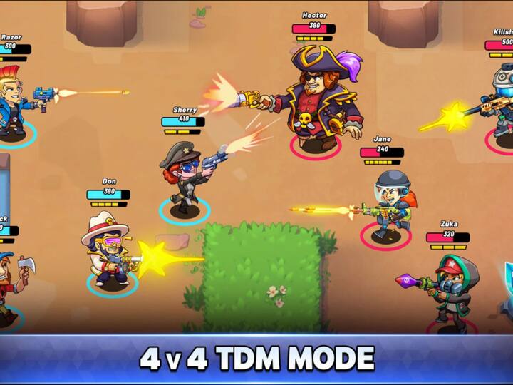 Battle Stars: Battle Royale is an online multiplayer shooter game. You and your teammates together will be shooting the members of the opponent team while trying to dodge the bullets that they'll be sending your way. (Image Source: SuperGaming)