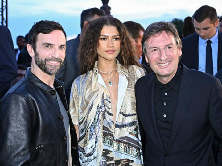 Zendaya was seen posing with Nicolas Ghesquière, and Pietro Beccari at the event.(Image Source: Getty)