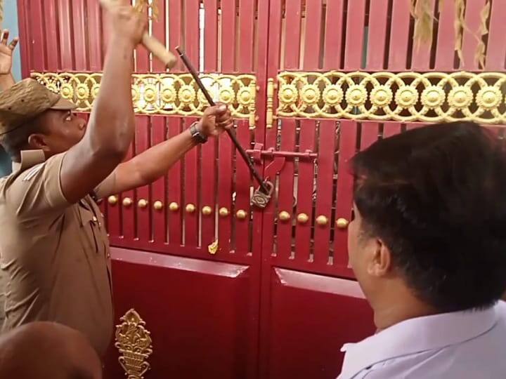 கரூரில் இரு சமூகப் பிரச்னை சுமுகம் - வீரணம்பட்டி காளியம்மன் கோயில் திறப்பு