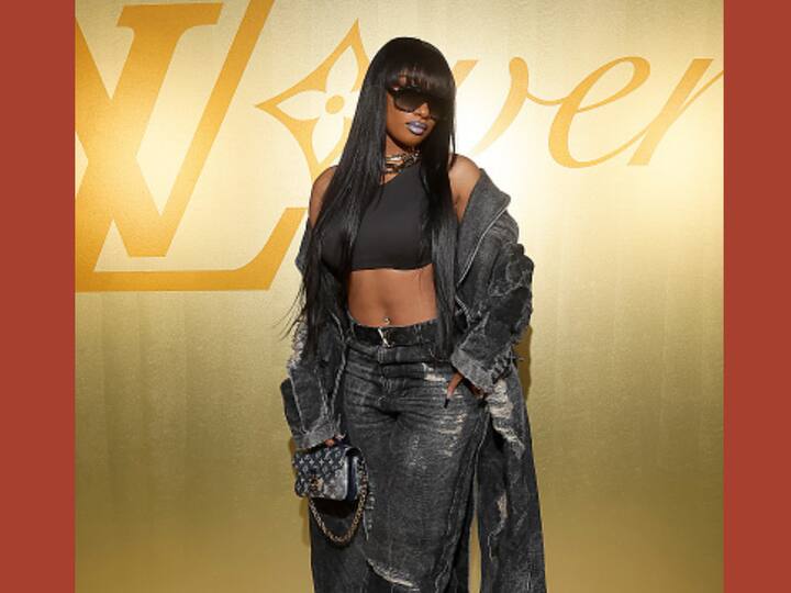 Megan Thee Stallion also attended the event and was seen in a black crop top, ripped denims and a jacket. (Image Source: Getty)