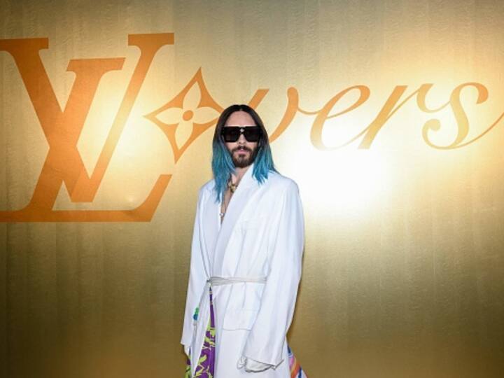 US actor and musician Jared Leto also posed for a photocall at the Louis Vuitton Menswear Spring-Summer 2024 show as part of the Paris Fashion Week. He was seen in an all-white ensemble. (Image Source: Getty)