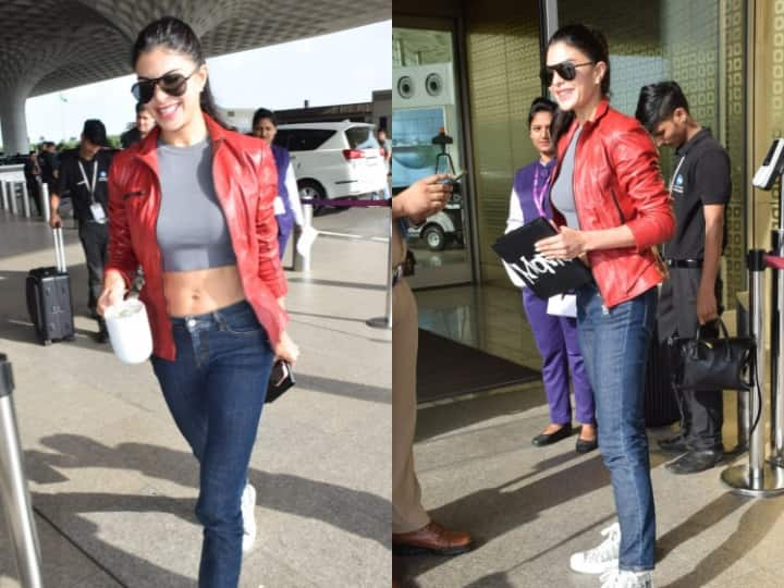 Jacqueliene Fernandez Spotted At Mumbai Airport: बॉलीवुड एक्ट्रेस जैकलीन फर्नांडिस को हाल ही में एयरपोर्ट पर काफी स्टाइलिश लुक में स्पॉट किया गया. तस्वीरों के लिए नीचे की स्लाइड पर डालिए नजर....