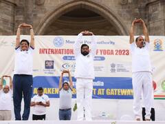 अंतरराष्ट्रीय योग दिवस 2023 के मौके पर CM एकनाथ शिंदे ने किया योग, मंत्री पीयूष गोयल भी रहे मौजूद, देखें तस्वीरें