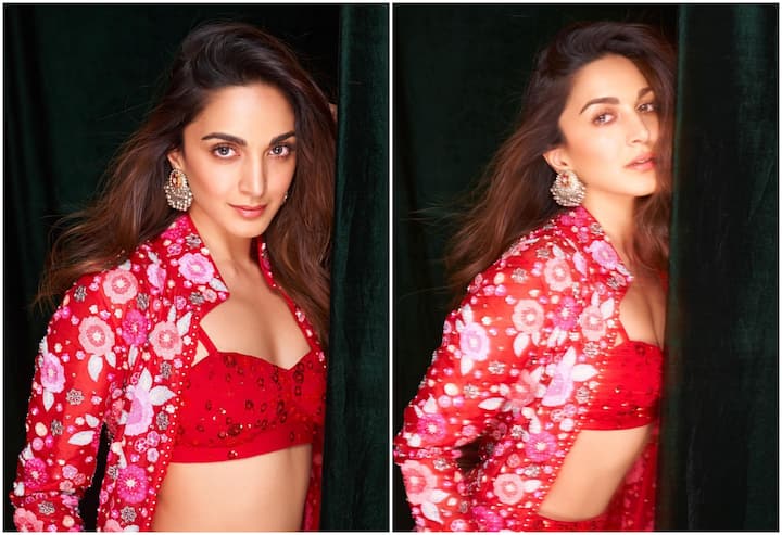 Kiara Advani is leaving us mesmerised with her stunning look in a red dress as she geared up for the song launch event of 'Sun Sajni' from her upcoming film 'Satyaprem Ki Katha' with Kartik Aaryan.