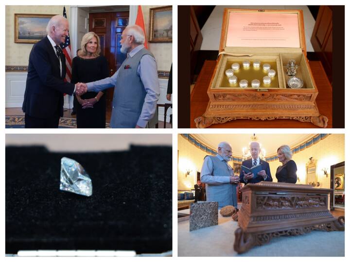 US President Joe Biden and First Lady Jill Biden hosted PM Modi for an intimate dinner on Wednesday. Gifts were exchanged between the leaders. Have a look at what PM Modi gifted to the Bidens.