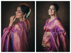 Ishita Dutta Posts Pictures In Plum Pink Kanjivaram Saree : 'My Love For Sarees And This Color'