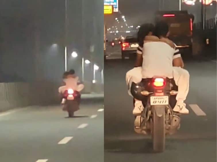 Viral Video Couple Romancing On A Moving Bike in Ghaziabad, Police Slapped with Fine Viral Video: బైక్‌పైనే రొమాన్స్ చేసిన జంట, అందరూ చూస్తున్నా పట్టించుకోలేదు - వైరల్ వీడియో