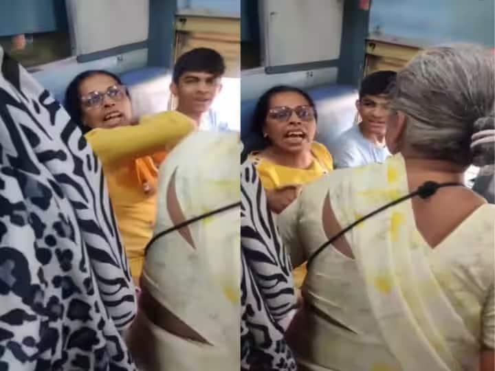 Train Fight Video Viral: women clashed over seat in train video viral on internet 'હુ અહીં બેસી'તી, તું કેમ બેસી ગઇ' કહીને ટ્રેનમાં સીટ માટે બે મહિલાઓએ કરી જોરદાર લડાઇ, વીડિયો વાયરલ