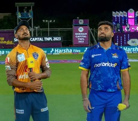 டி.என்.பி.எல் 13வது லீக் போட்டியில் சேலம் அணியை எதிர்கொண்டது நெல்லை அணி. மழையால் ஒரு மணி நேரம் தாமதமான ஆட்டம் பின்னர் தொடங்கியது.