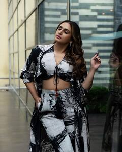 Huma Qureshi Stuns In A Black And White Co-Ord Set