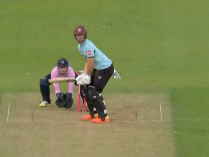Will Jacks Hits 5 consecutive sixes in a single over In T20 Blast Against Middlesex Watch Video Video: RCB प्लेयर का दिखा बल्ले से विस्फोटक अंदाज, टी20 ब्लास्ट में लगाए लगातार 5 छक्के