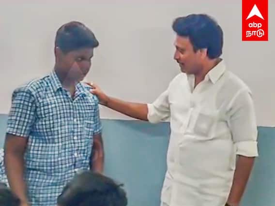 Anbil Mahesh Motivation Speech : வருத்தப்பட்ட மாணவன்”நானே வேலை வாங்கி தரேன்” ஆறுதல் சொன்ன அன்பில்