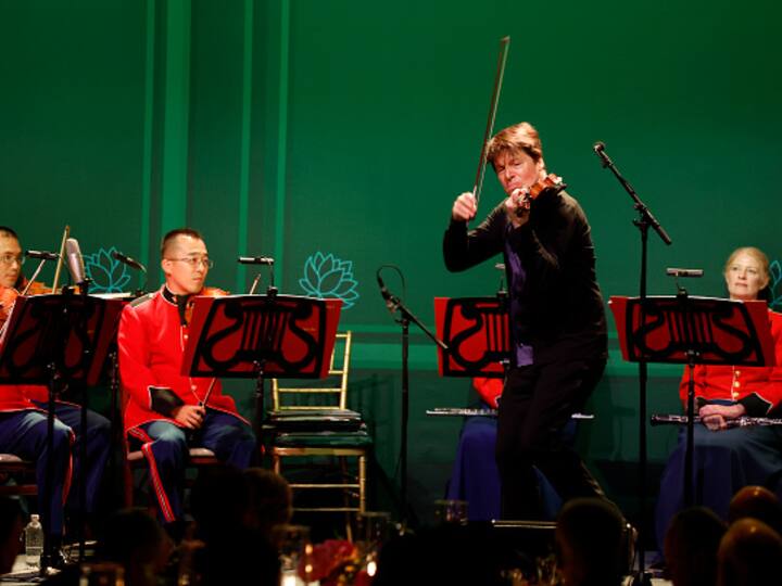 Violinist Joshua Bell performs during a state dinner at the White House on June 22, 2023 in Washington, DC.