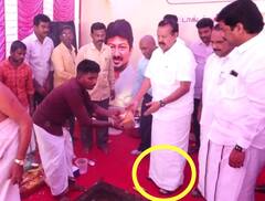 villupuram: சாலாமேட்டில்  புதிய அலுவலக கட்டட பூஜை - செருப்பு காலுடன் பூஜையில் கலந்து கொண்ட அமைச்சர் பொன்முடி