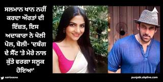 'ਦਬੰਗ 3' ਦੀ ਇਸ ਅਦਾਕਾਰਾ ਨਾਲ ਸਲਮਾਨ ਦੇ ਸੈੱਟ 'ਤੇ ਹੋਈ ਬਦਤਮੀਜ਼ੀ, ਬੋਲੀ- 'ਮੇਰੇ ਨਾਲ ਕੁੱਤੇ ਵਰਗਾ ਸਲੂਕ ਹੋਇਆ'