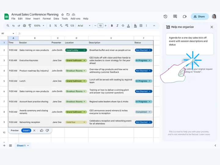 AI support started getting in Google Sheet, now just enter command and desired sheet is created