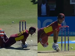 नेपाली गेंदबाज़ की यॉर्कर के आगे चारो खाने चित हुए निकोलस पूरन, देखें कैसे ज़मीन पर गिरे