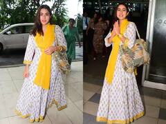 Airport Look: હાથોમાં બંગડીઓ, કાનોમાં ઝૂમકાં પહેરીને દેસી અંદાજમાં દેખાઇ Sara Ali Khan, એક્ટ્રેસની સાદગી પર ફેન્સ ફિદા....